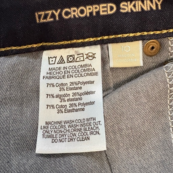 Michael Kors Izzy Mid Rise Cropped Skinny Dark Blue Stretch Denim Jean Size 10 - Picture 12 of 12